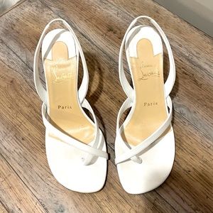 Christian Louboutin white heel sandal
